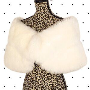 SISSILY Designs faux fur shoulder cover Size M